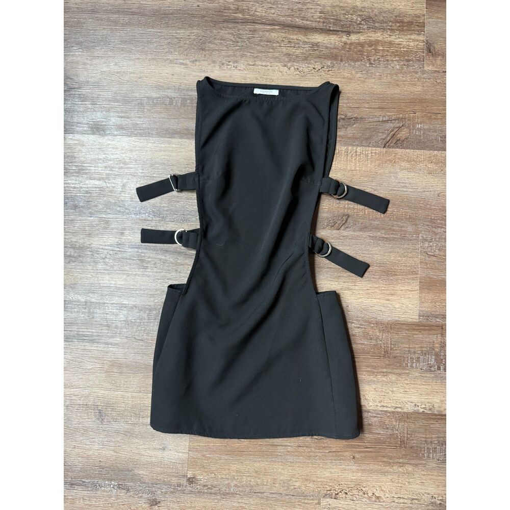 Peppermayo Black Cutout Strap Mini Dress